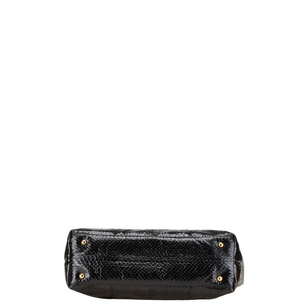 トートバッグ ブラック パイソン レディース 【中古】