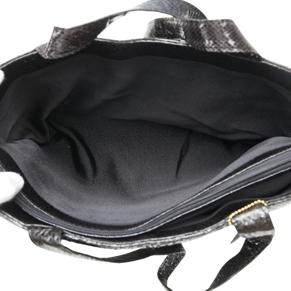 トートバッグ ブラック パイソン レディース 【中古】