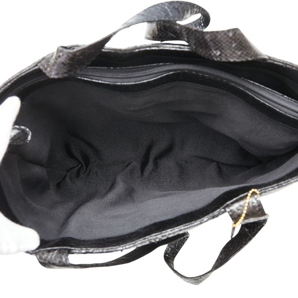 トートバッグ ブラック パイソン レディース 【中古】