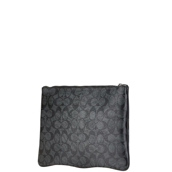 コーチ シグネチャー ストライプ クラッチバッグ セカンドバッグ F26071 グレー マルチカラー PVC メンズ COACH 【中古】