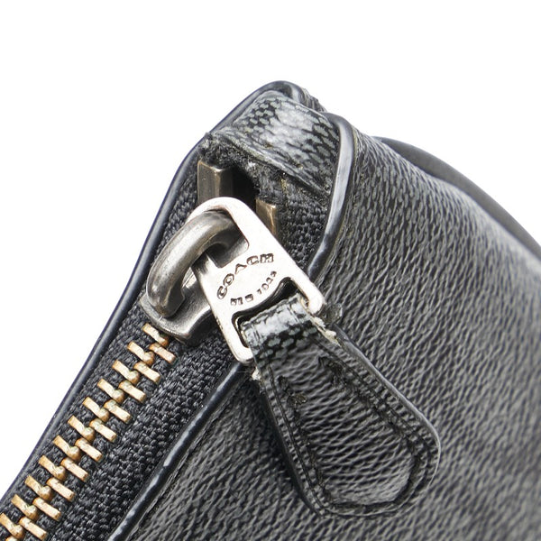 コーチ シグネチャー ストライプ クラッチバッグ セカンドバッグ F26071 グレー マルチカラー PVC メンズ COACH 【中古】