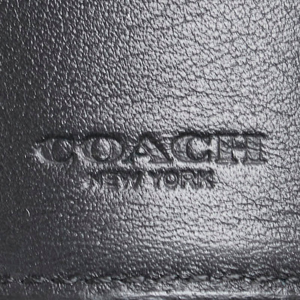 コーチ シグネチャー 三つ折り財布 トライフォールドウォレット F77928 グレー ブラック PVC メンズ COACH 【中古】