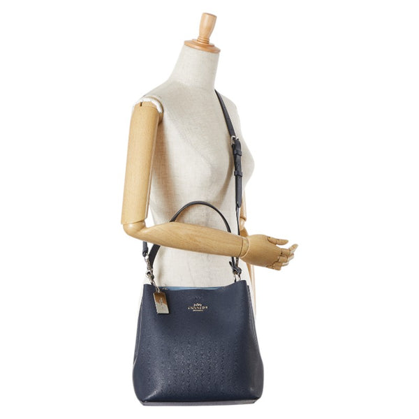 コーチ ハンドバッグ ショルダーバッグ 2WAY 91379 ネイビー レザー レディース COACH 【中古】