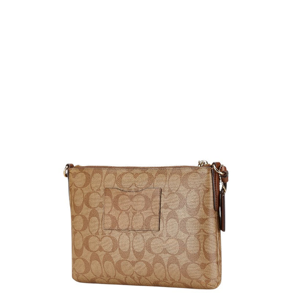 コーチ シグネチャー 斜め掛け ショルダーバッグ F58316 ベージュ ブラウン PVC レザー レディース COACH 【中古】