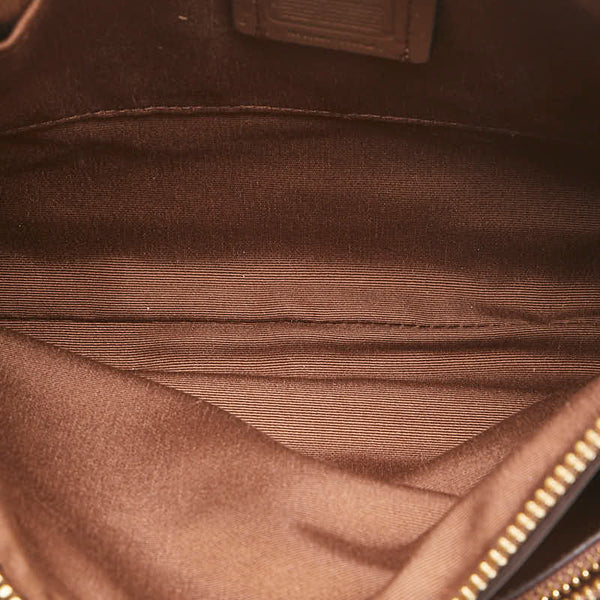 コーチ シグネチャー 斜め掛け ショルダーバッグ F58316 ベージュ ブラウン PVC レザー レディース COACH 【中古】