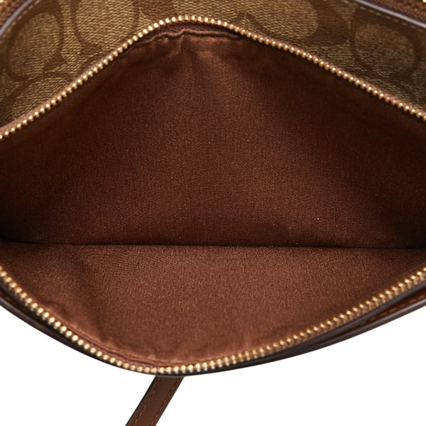 コーチ シグネチャー 斜め掛け ショルダーバッグ F58316 ベージュ ブラウン PVC レザー レディース COACH 【中古】