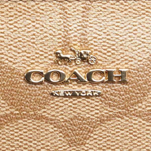 コーチ シグネチャー 斜め掛け ショルダーバッグ F58316 ベージュ ブラウン PVC レザー レディース COACH 【中古】