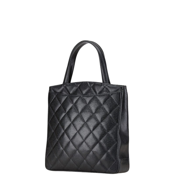 シャネル マトラッセ トートバッグ ハンドバッグ ブラック キャビアスキン レディース CHANEL 【中古】
