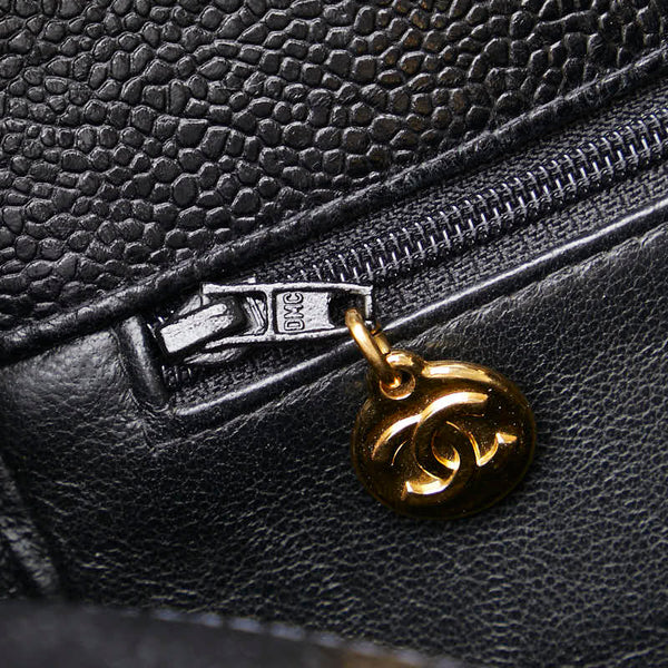 シャネル マトラッセ トートバッグ ハンドバッグ ブラック キャビアスキン レディース CHANEL 【中古】