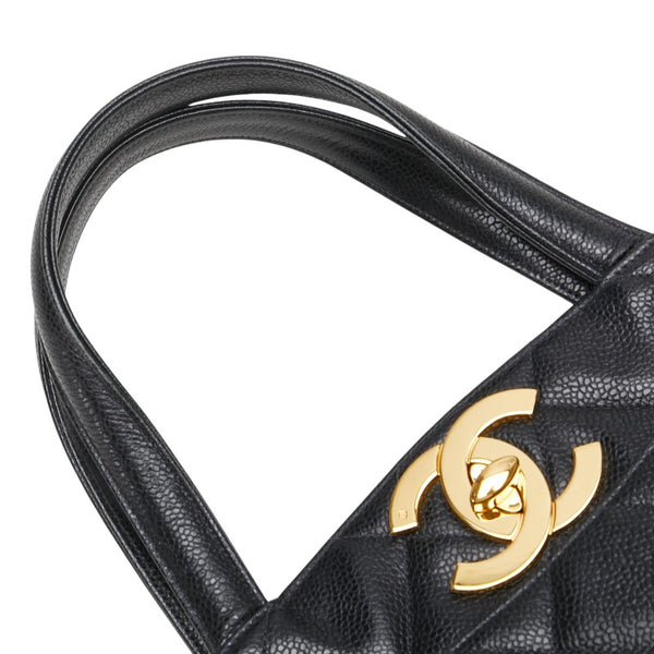 シャネル マトラッセ トートバッグ ハンドバッグ ブラック キャビアスキン レディース CHANEL 【中古】