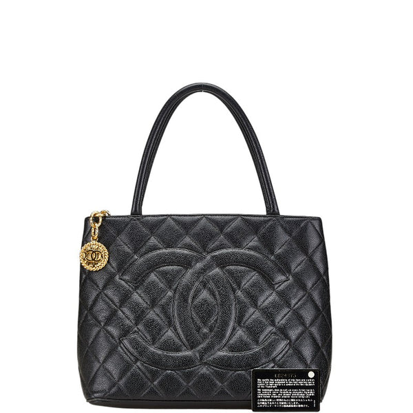 シャネル マトラッセ ココマーク 復刻トート トートバッグ ブラック キャビアスキン レディース CHANEL 【中古】