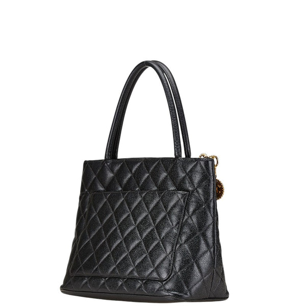 シャネル マトラッセ ココマーク 復刻トート トートバッグ ブラック キャビアスキン レディース CHANEL 【中古】