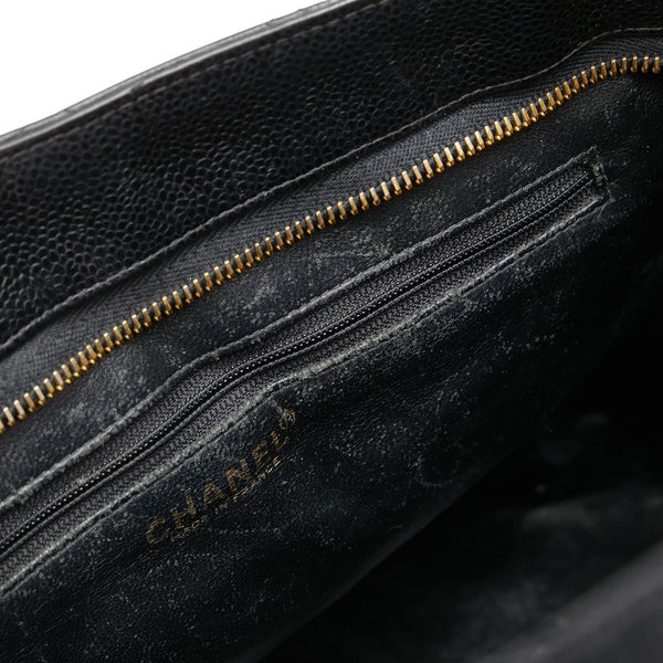 シャネル マトラッセ ココマーク 復刻トート トートバッグ ブラック キャビアスキン レディース CHANEL 【中古】