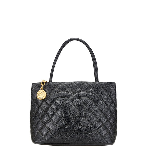 シャネル マトラッセ 復刻トート ココマーク トートバッグ ブラック キャビアスキン レディース CHANEL 【中古】