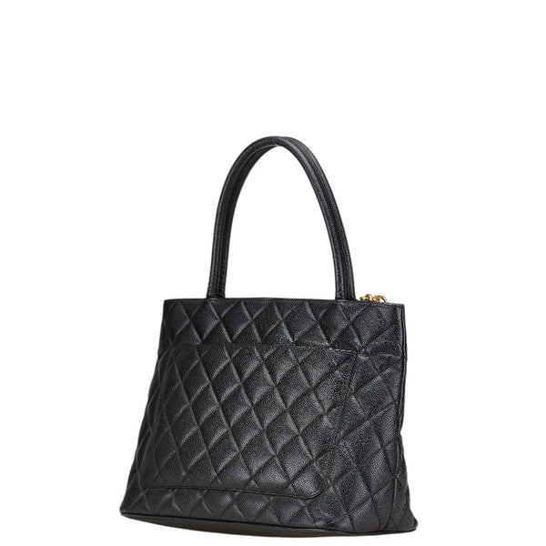 シャネル マトラッセ 復刻トート ココマーク トートバッグ ブラック キャビアスキン レディース CHANEL 【中古】