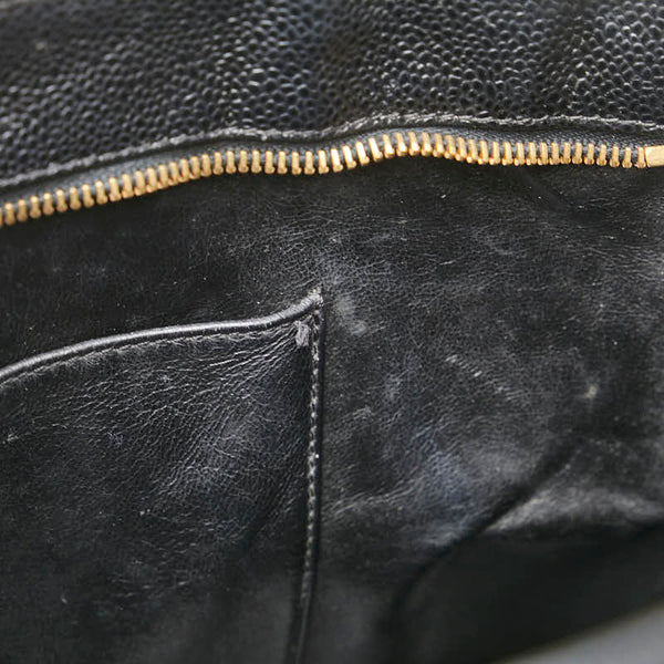 シャネル マトラッセ 復刻トート ココマーク トートバッグ ブラック キャビアスキン レディース CHANEL 【中古】