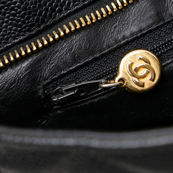 シャネル マトラッセ 復刻トート ココマーク トートバッグ ブラック キャビアスキン レディース CHANEL 【中古】