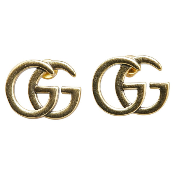 グッチ GGロゴ スタッド ピアス ゴールド メッキ レディース GUCCI 【中古】