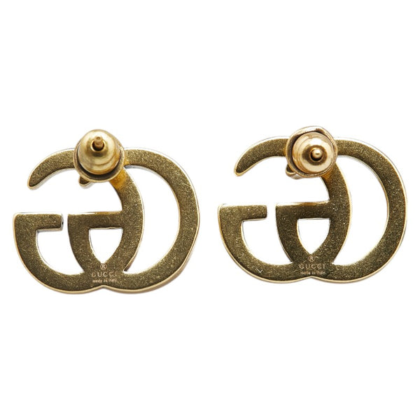 グッチ GGロゴ スタッド ピアス ゴールド メッキ レディース GUCCI 【中古】