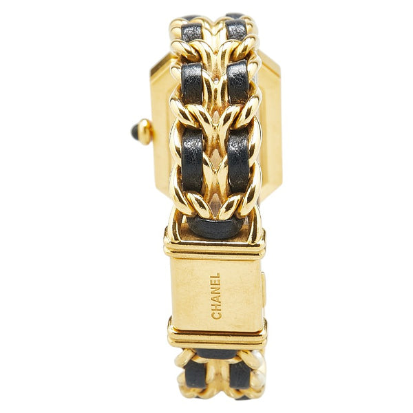 シャネル プルミエール 腕時計 サイズ:M H0001 クオーツ ブラック文字盤 メッキ レザー レディース CHANEL 【中古】