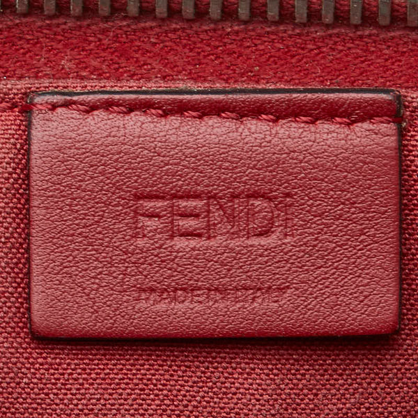 フェンディ バグズアイ モンスター クラッチバッグ 8M0370 レッド レザー パイソン メンズ FENDI 【中古】