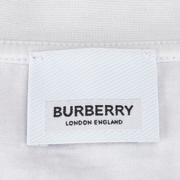 バーバリー TBロゴ 長袖Tシャツ ロンT サイズ:S ホワイト コットン メンズ BURBERRY 【中古】