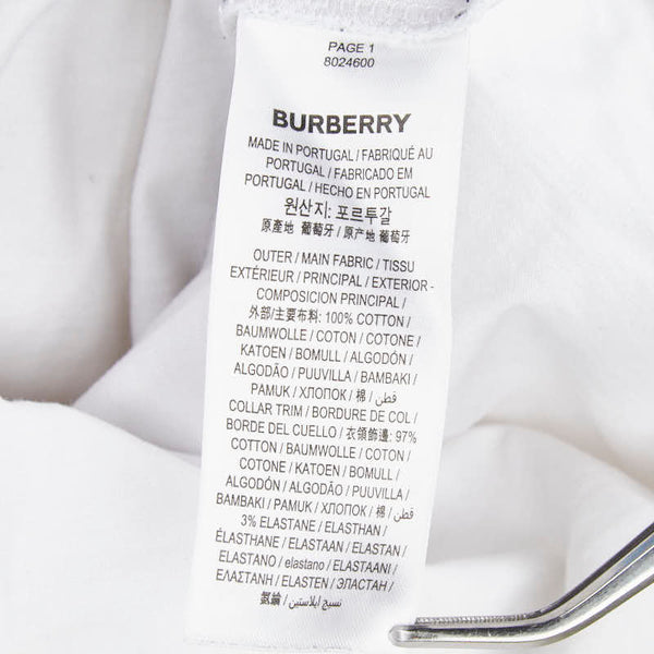 バーバリー TBロゴ 長袖Tシャツ ロンT サイズ:S ホワイト コットン メンズ BURBERRY 【中古】