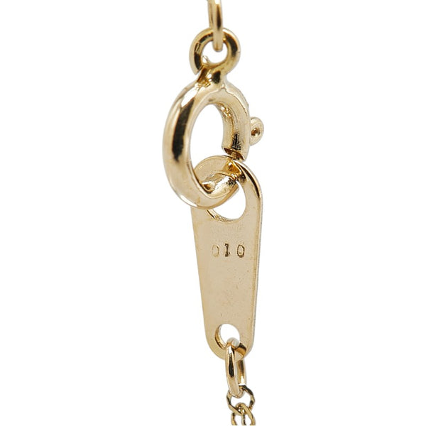 K18YG イエローゴールド サファイア ダイヤ0.10ct ペンダントネックレス レディース 【中古】