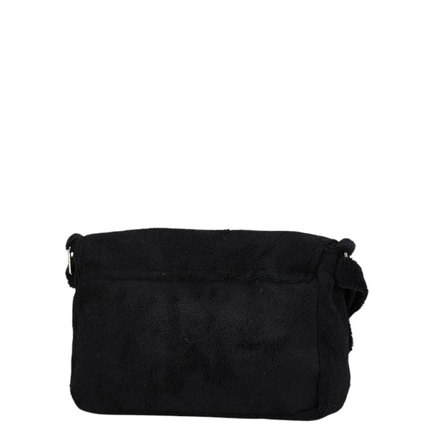 シャネル ノベルティ ココマーク 斜め掛け ショルダーバッグ ブラック ホワイト パイル レディース CHANEL 【中古】