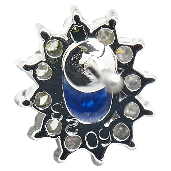 Pt900 プラチナ サファイア0.60ct ダイヤ0.23ct ピアス レディース 【中古】