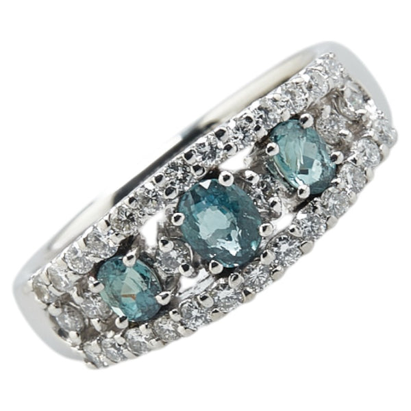 Pt900 プラチナ アレキサンドライト0.67ct ダイヤ0.44ct リング 指輪 レディース 11号 【中古】