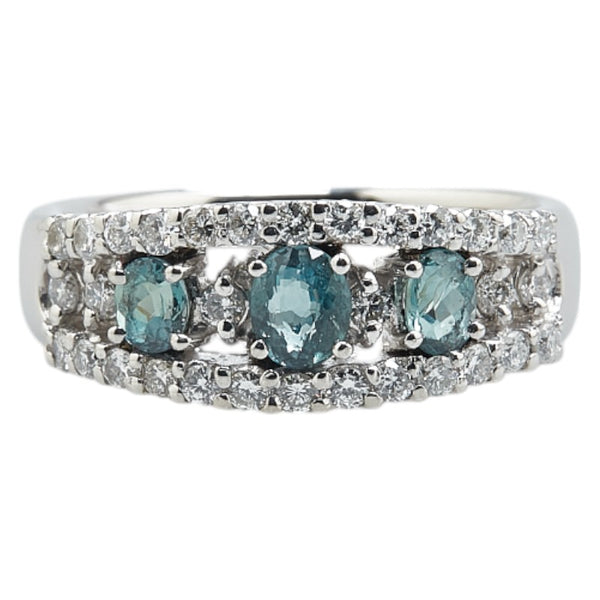 Pt900 プラチナ アレキサンドライト0.67ct ダイヤ0.44ct リング 指輪 レディース 11号 【中古】