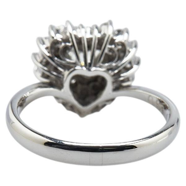 Pt900 プラチナ ダイヤ0.53ct ダイヤ0.50ct ハート モチーフ リング 指輪 レディース 11号 【中古】