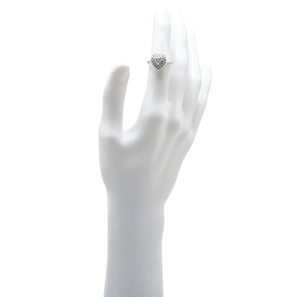 Pt900 プラチナ ダイヤ0.53ct ダイヤ0.50ct ハート モチーフ リング 指輪 レディース 11号 【中古】