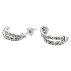K14WG ホワイトゴールド ダイヤ1.00ct ピアス レディース 【中古】