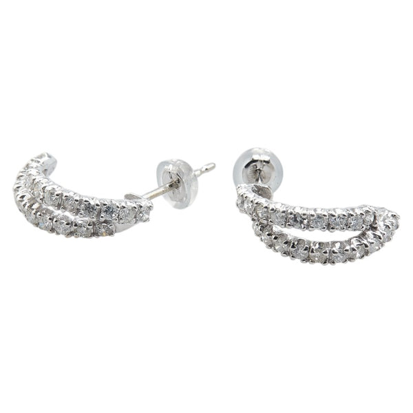 K14WG ホワイトゴールド ダイヤ1.00ct ピアス レディース 【中古】