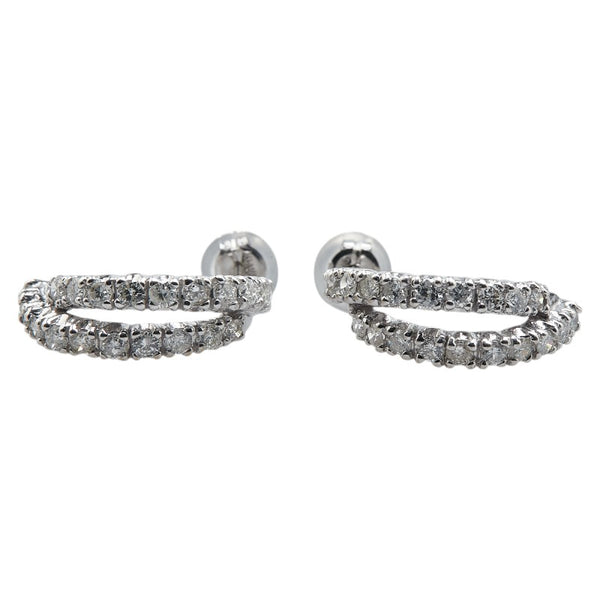 K14WG ホワイトゴールド ダイヤ1.00ct ピアス レディース 【中古】