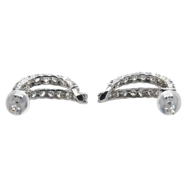 K14WG ホワイトゴールド ダイヤ1.00ct ピアス レディース 【中古】