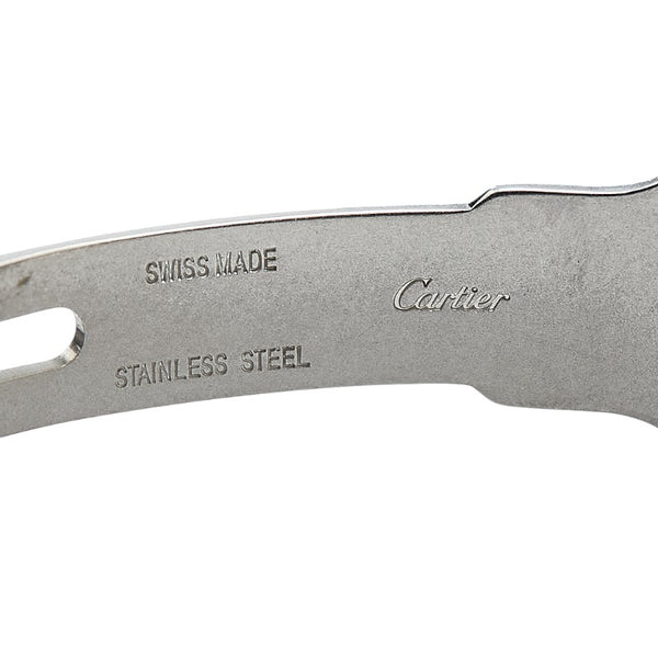 カルティエ ロンドソロ 腕時計 WSRN0021 自動巻き シルバー文字盤 ステンレススチール レザー ユニセックス CARTIER 【中古】