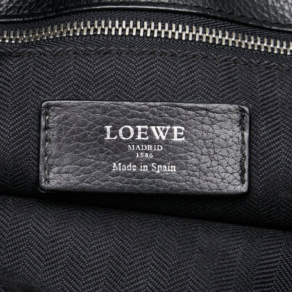 ロエベ アナグラム スタッズ ハンドバッグ ブラック レザー レディース LOEWE 【中古】