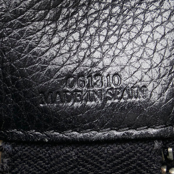 ロエベ アナグラム スタッズ ハンドバッグ ブラック レザー レディース LOEWE 【中古】