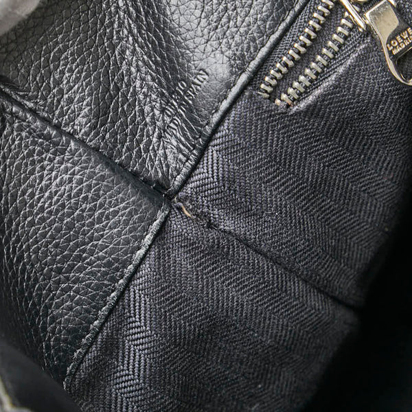 ロエベ アナグラム スタッズ ハンドバッグ ブラック レザー レディース LOEWE 【中古】