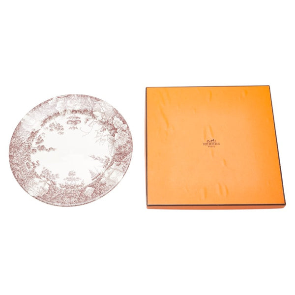 エルメス メゾンアンシャンテ お皿 デザートプレート 食器 ホワイト ブラウン 陶器 レディース HERMES 【中古】