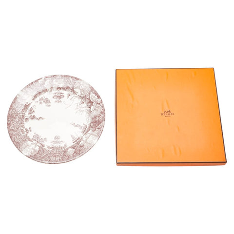 エルメス メゾンアンシャンテ お皿 デザートプレート 食器 ホワイト ブラウン 陶器 レディース HERMES 【中古】