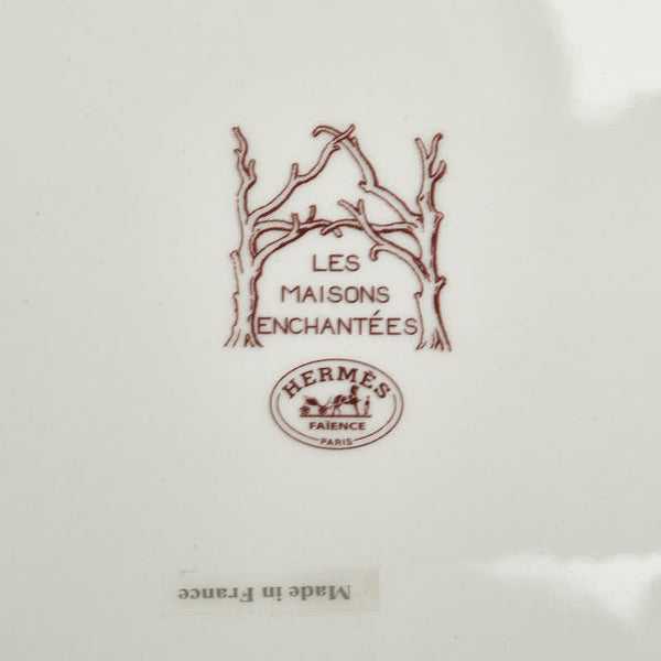エルメス メゾンアンシャンテ お皿 デザートプレート 食器 ホワイト ブラウン 陶器 レディース HERMES 【中古】