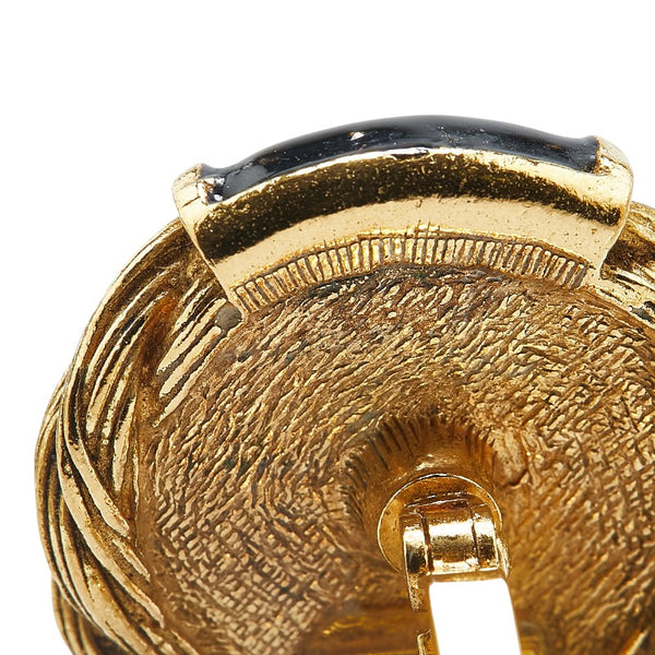 シャネル ヴィンテージ ココマーク カフス ゴールド ブラック メッキ レディース CHANEL 【中古】