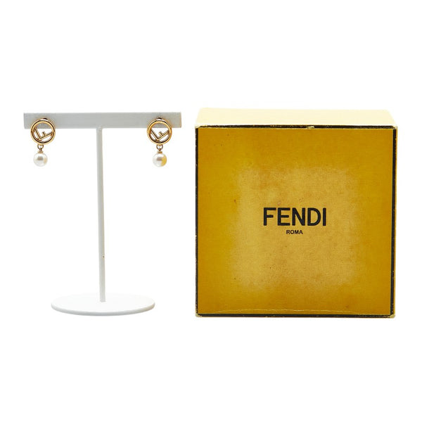 フェンディ エフ イズ フェイクパール ピアス 8AH432 ゴールド メッキ レディース FENDI 【中古】