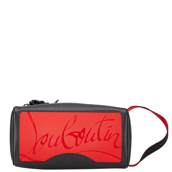 クリスチャンルブタン スタッズ ハンドバッグ セカンドバッグ ブラック レッド レザー レディース Christian Louboutin 【中古】