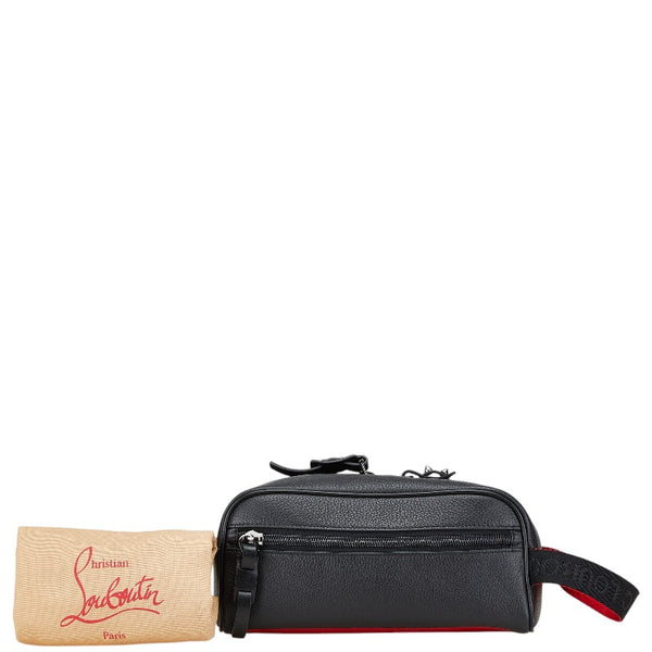 クリスチャンルブタン スタッズ ハンドバッグ セカンドバッグ ブラック レッド レザー レディース Christian Louboutin 【中古】