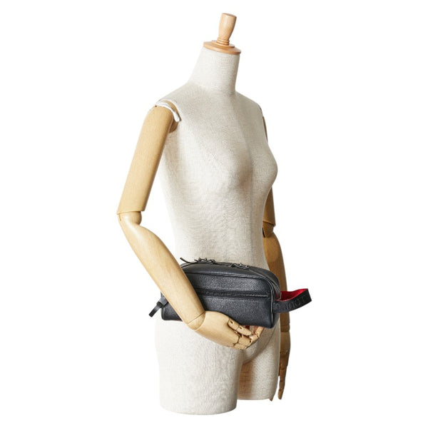 クリスチャンルブタン スタッズ ハンドバッグ セカンドバッグ ブラック レッド レザー レディース Christian Louboutin 【中古】